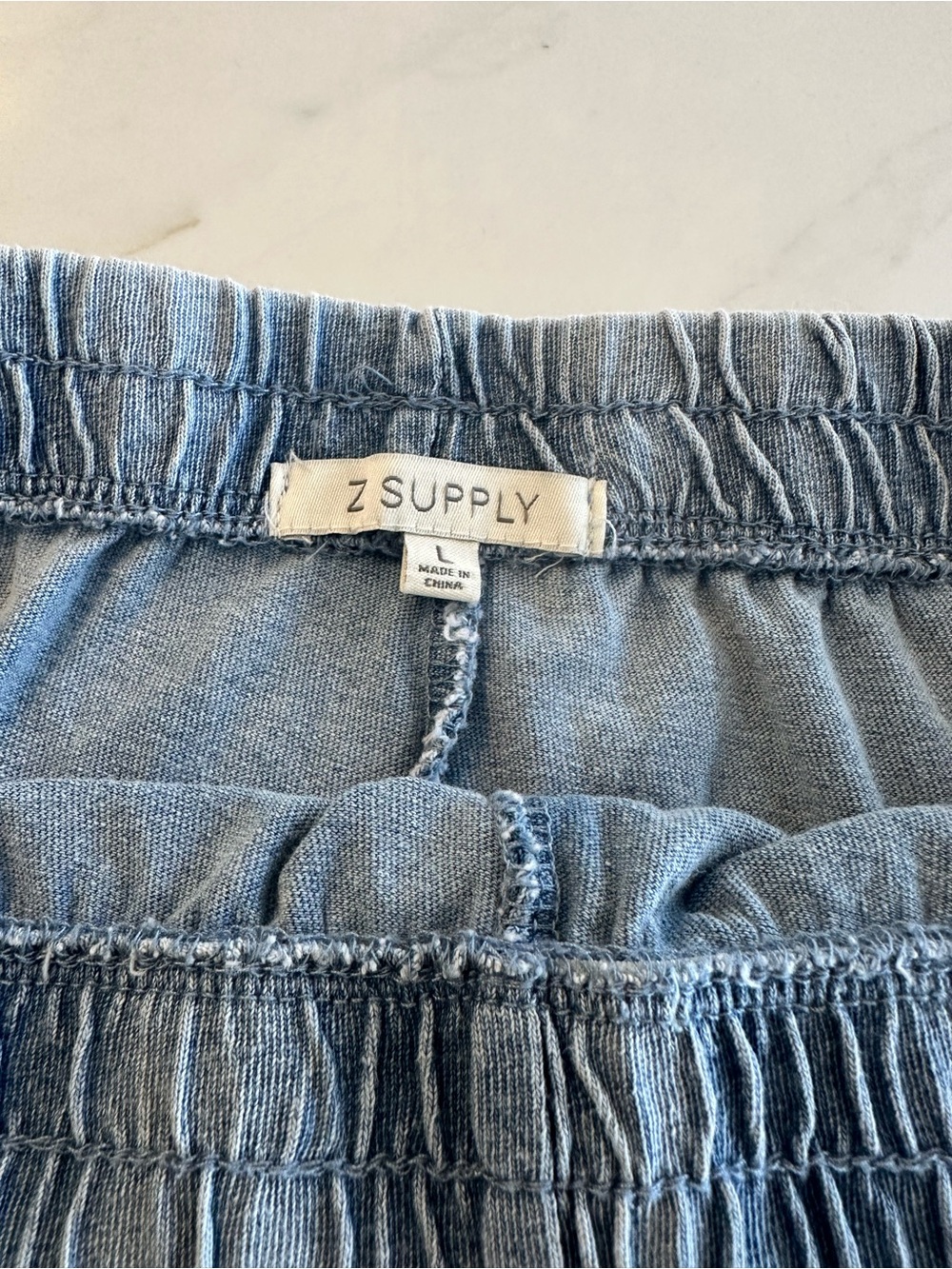 Z Supply Light Blue Elastic Waist Pants - Picture 3 of 3